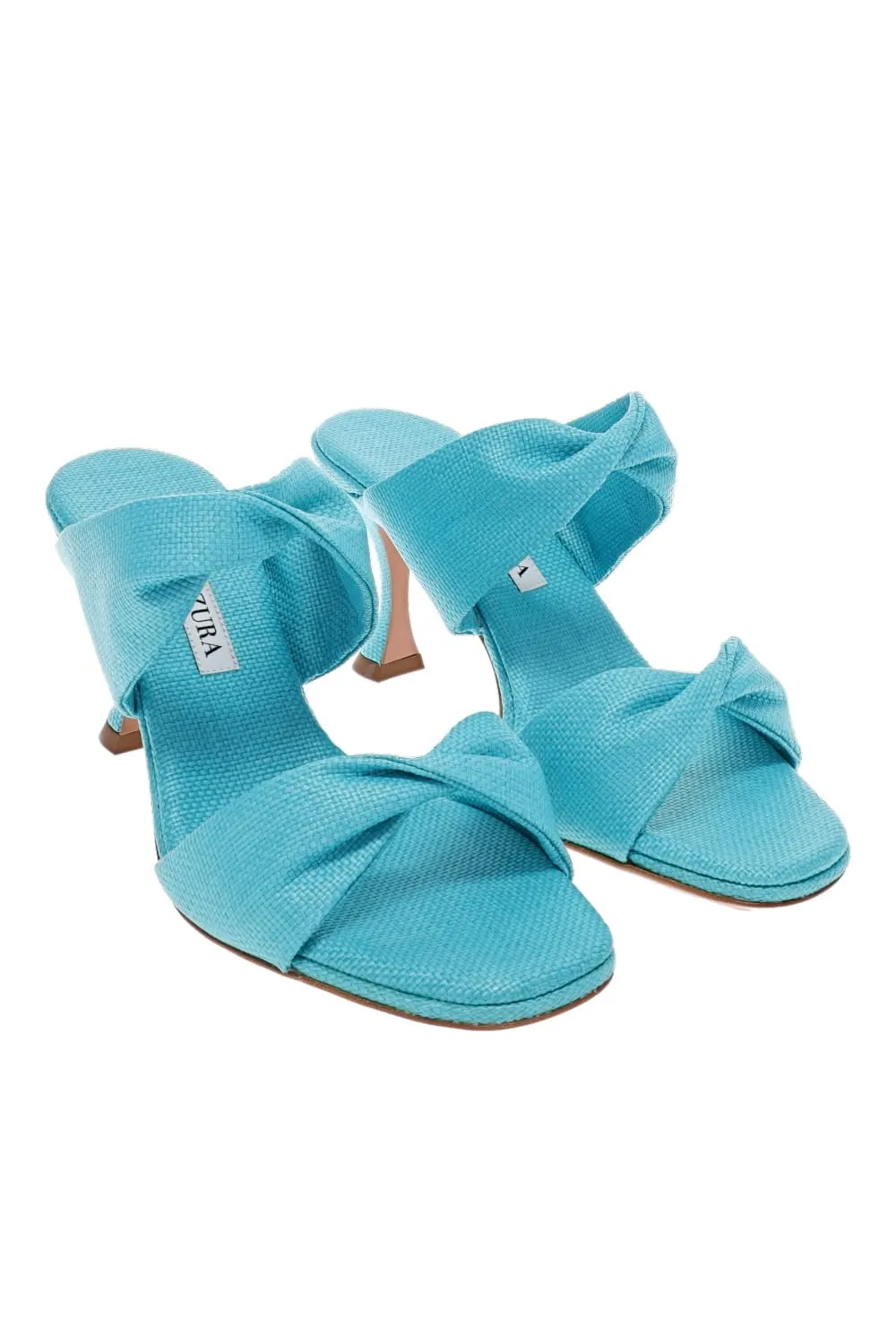 Aqua Twist Knot Curved Sandal