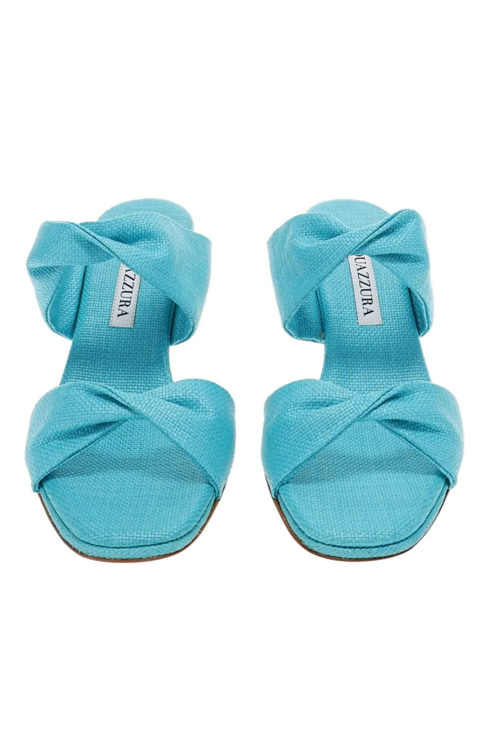 Aqua Twist Knot Curved Sandal