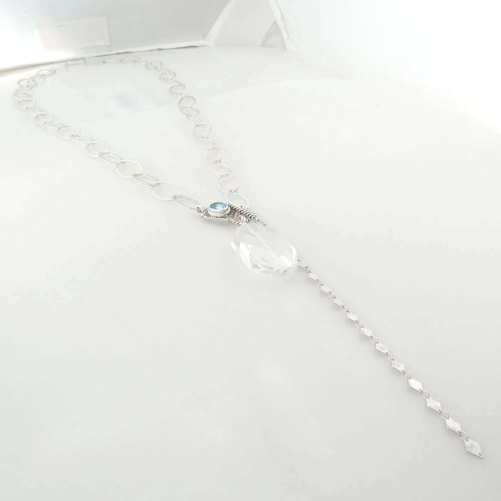 Aquamarine toggle clasp necklace