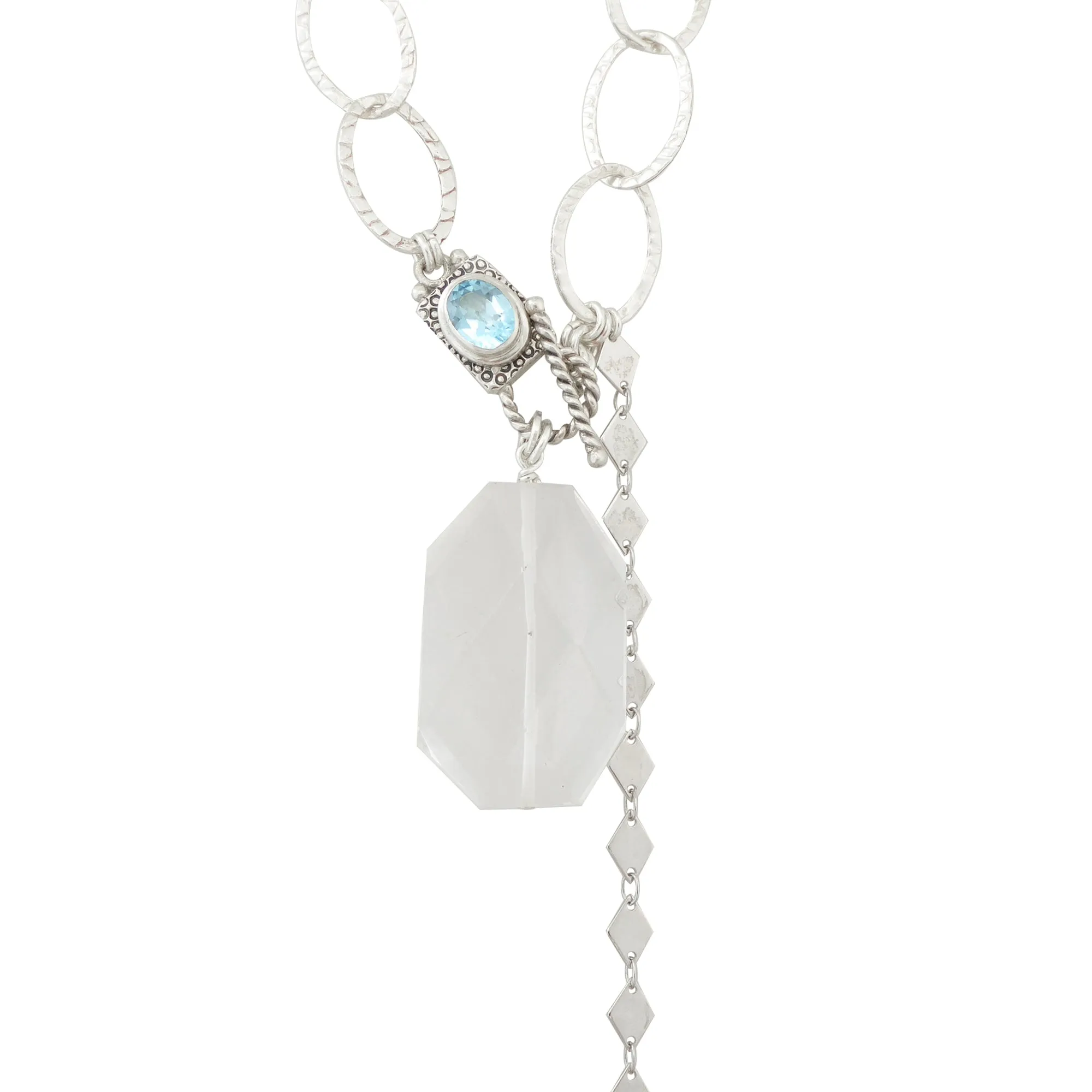 Aquamarine toggle clasp necklace