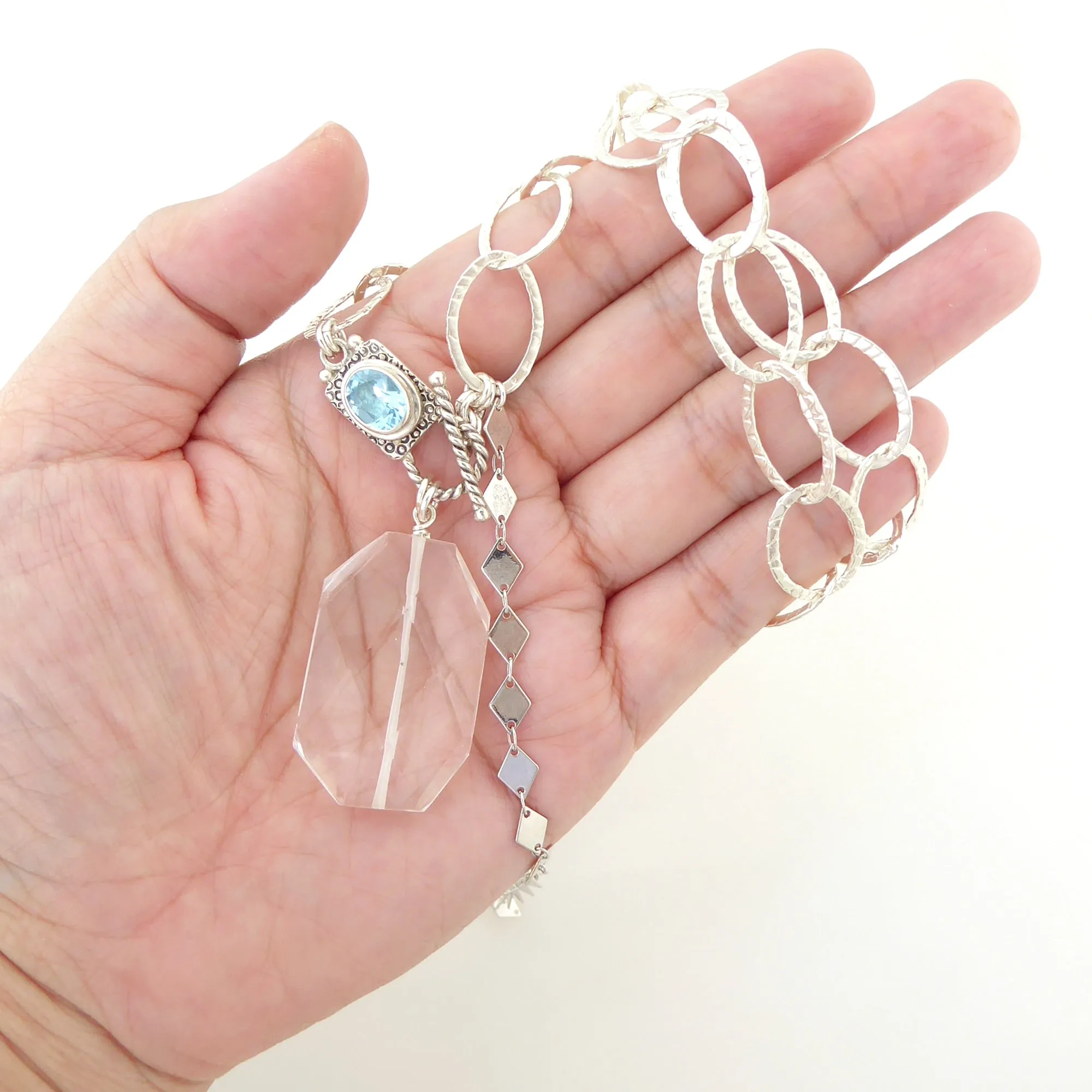 Aquamarine toggle clasp necklace
