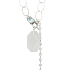 Aquamarine toggle clasp necklace