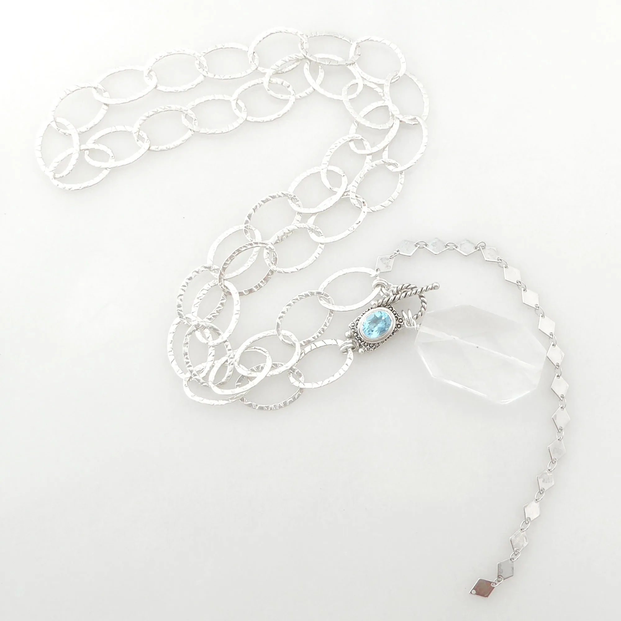 Aquamarine toggle clasp necklace