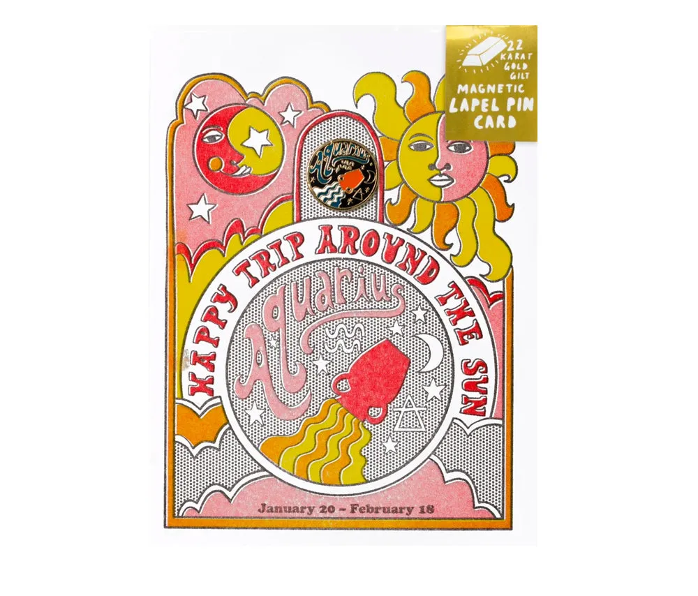 Aquarius Lapel Pin   Card