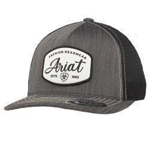 Ariat Heather Black/Black FlexFit 110 Ballcap with White Ariat Patch