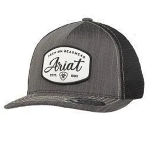 Ariat Heather Black/Black FlexFit 110 Ballcap with White Ariat Patch