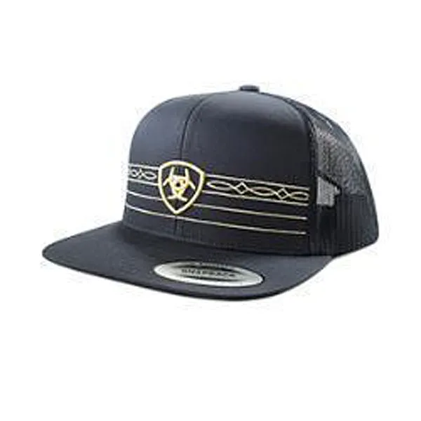 Ariat Navy Ballcap with Ariat Shield & Boot Stitch Embroidery