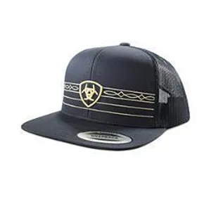 Ariat Navy Ballcap with Ariat Shield & Boot Stitch Embroidery