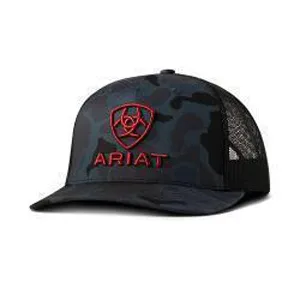 Ariat Navy Camo/Black Ballcap with Red Ariat 3D Embroidered Logo