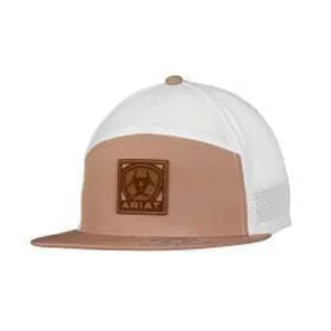 Ariat Tan/White Ballcap with Square PVC Ariat Logo Patch