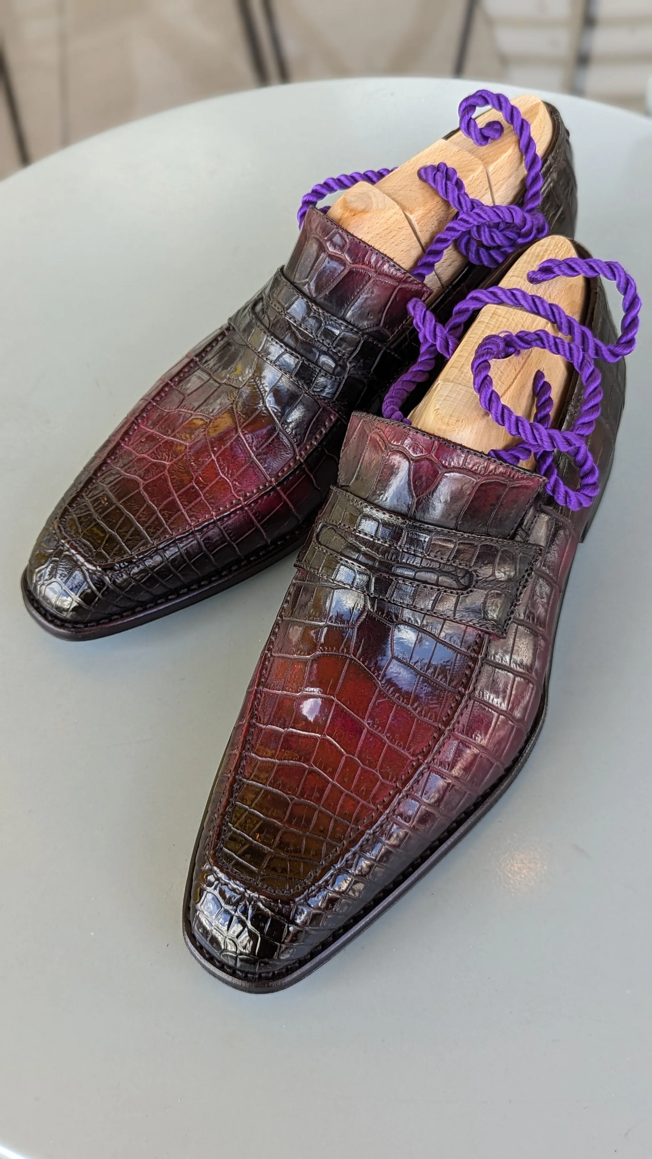 Ascot Ravenna - Burgundy Crocodile