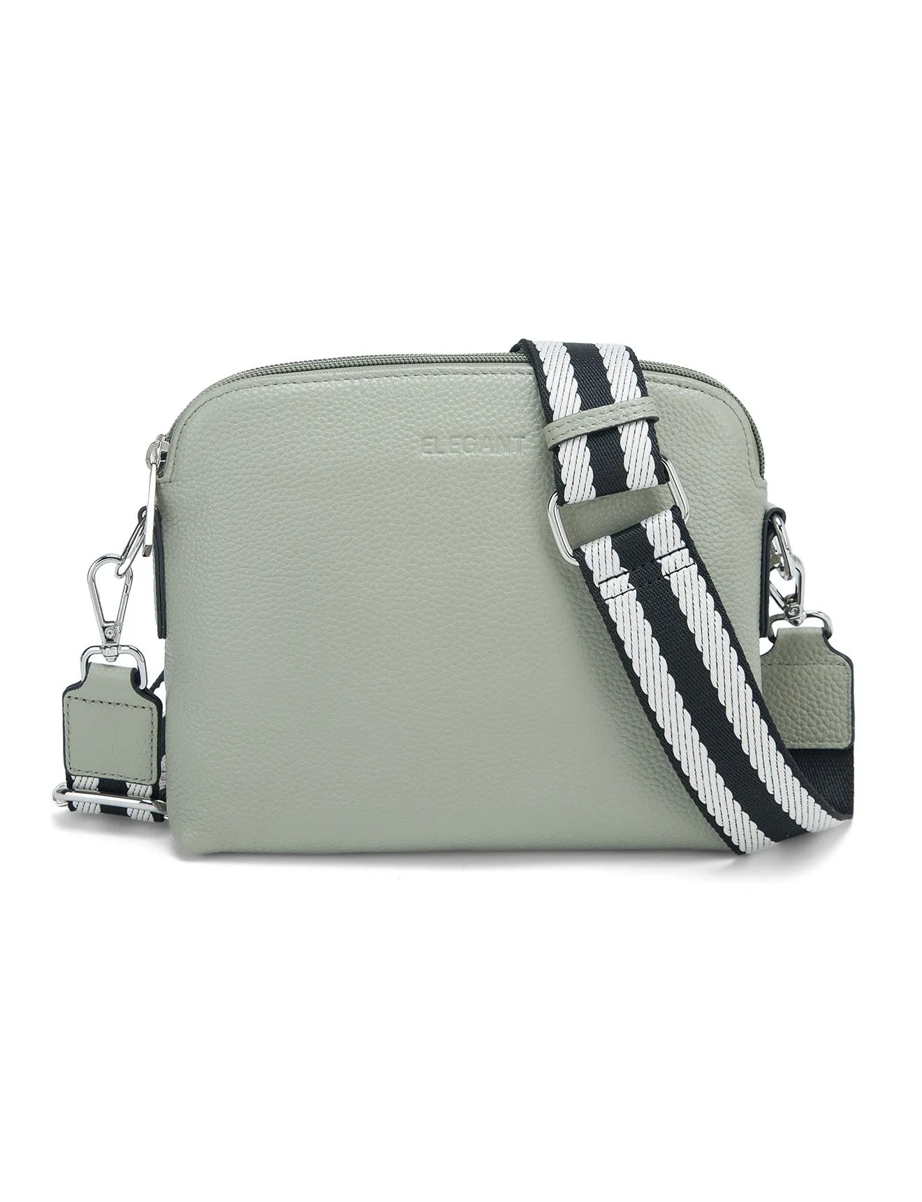 ASHLEY LEATHER BAG WEBBING STRAP- E1-0838-DESERT-SAGE