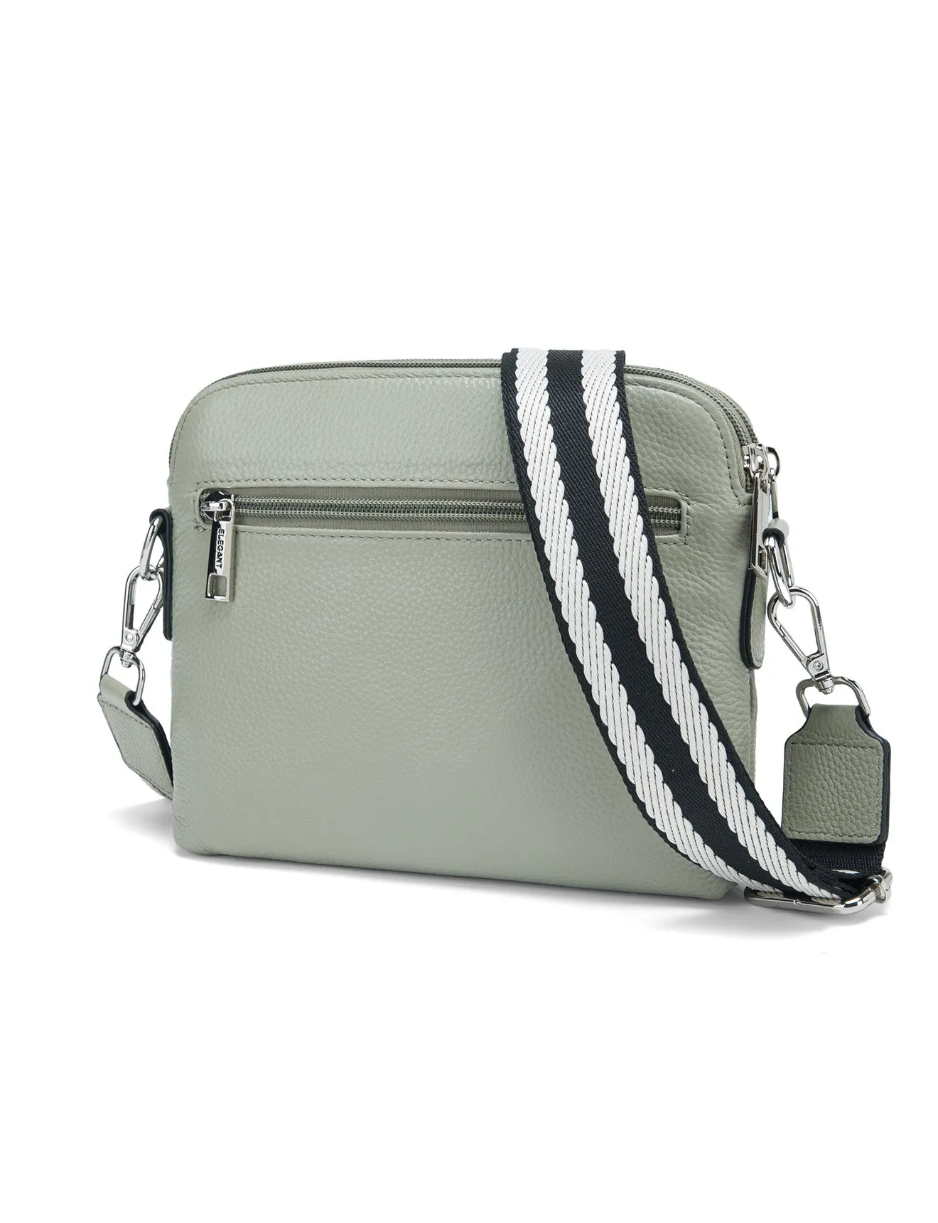 ASHLEY LEATHER BAG WEBBING STRAP- E1-0838-DESERT-SAGE