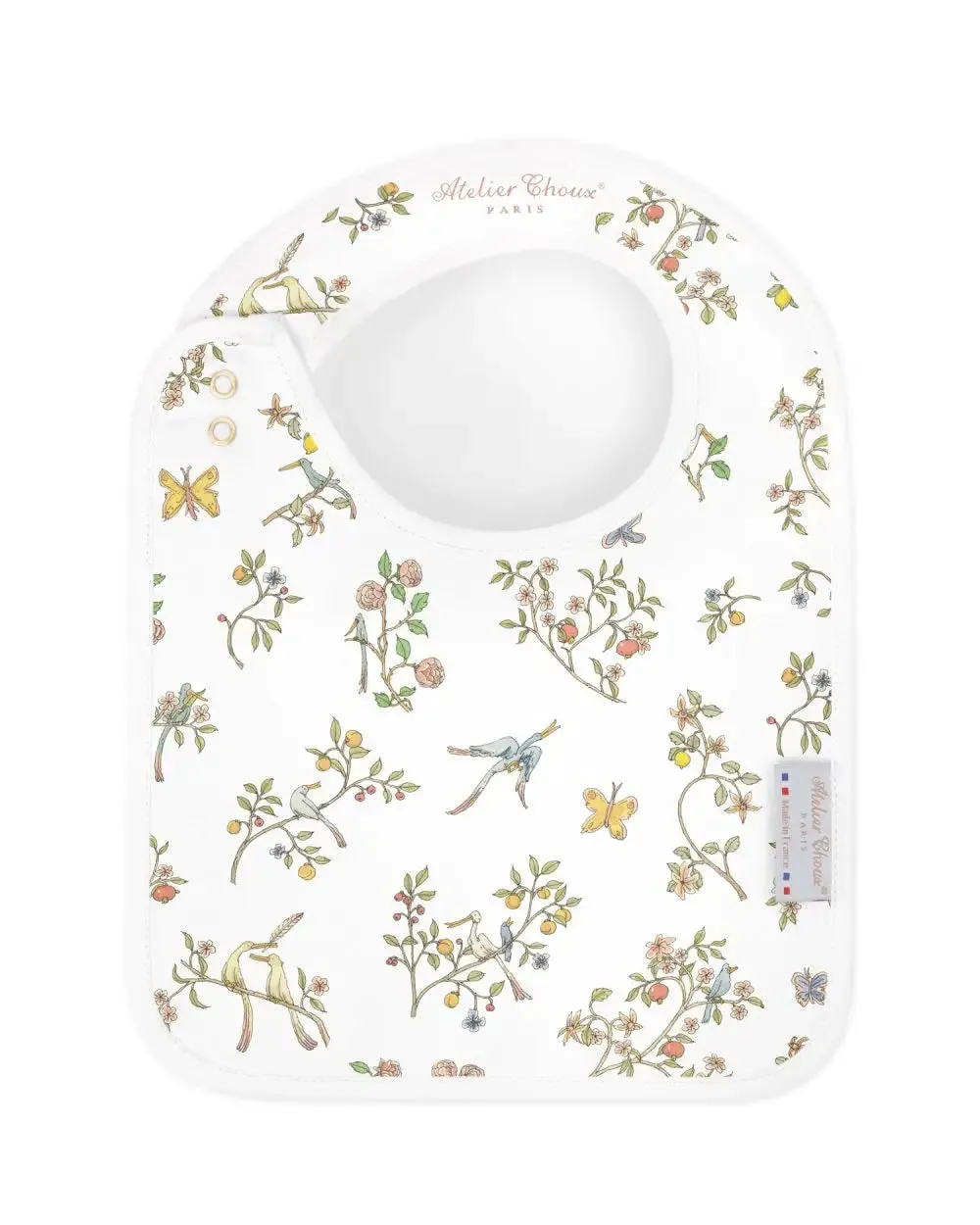 Atelier Choux Paris Organic Cotton Carrés & Bib Gift Set, In Bloom Pink