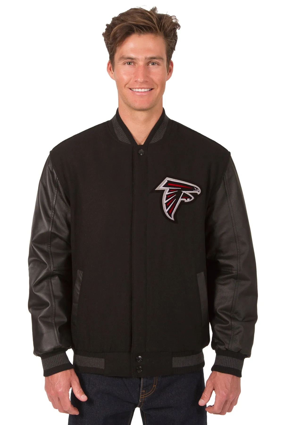 Atlanta Falcons Reversible Wool and Leather Jacket