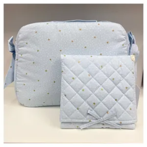 Baby Gi Blue Star & Spots Changing Bag and Matching Mat