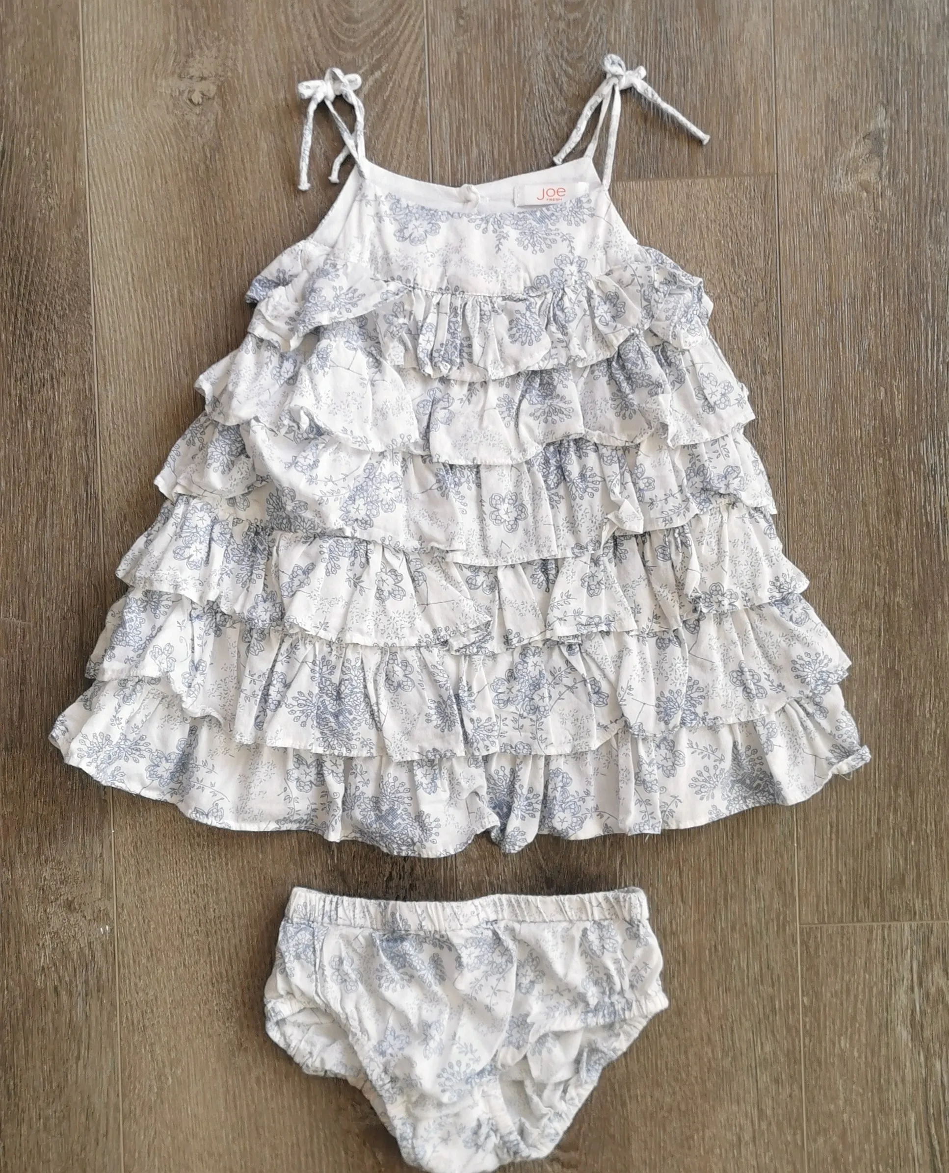 BABY GIRL SIZE 6/12 MONTHS - JOE FRESH, Ruffled Sun Dress EUC B38