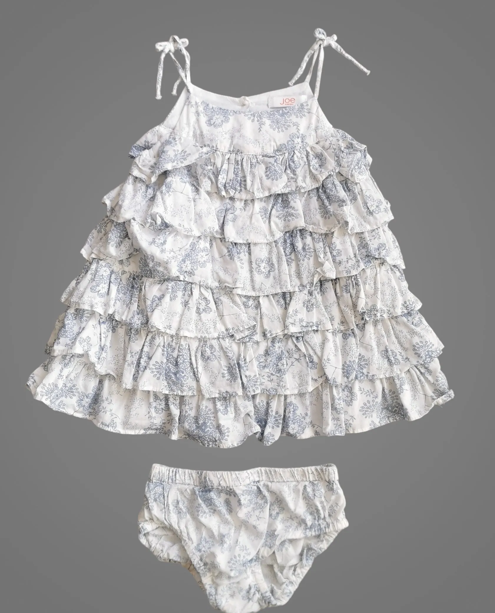 BABY GIRL SIZE 6/12 MONTHS - JOE FRESH, Ruffled Sun Dress EUC B38