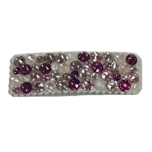 Bari Lynn All Over Swarovski Crystal Snap Clip - Pink / White