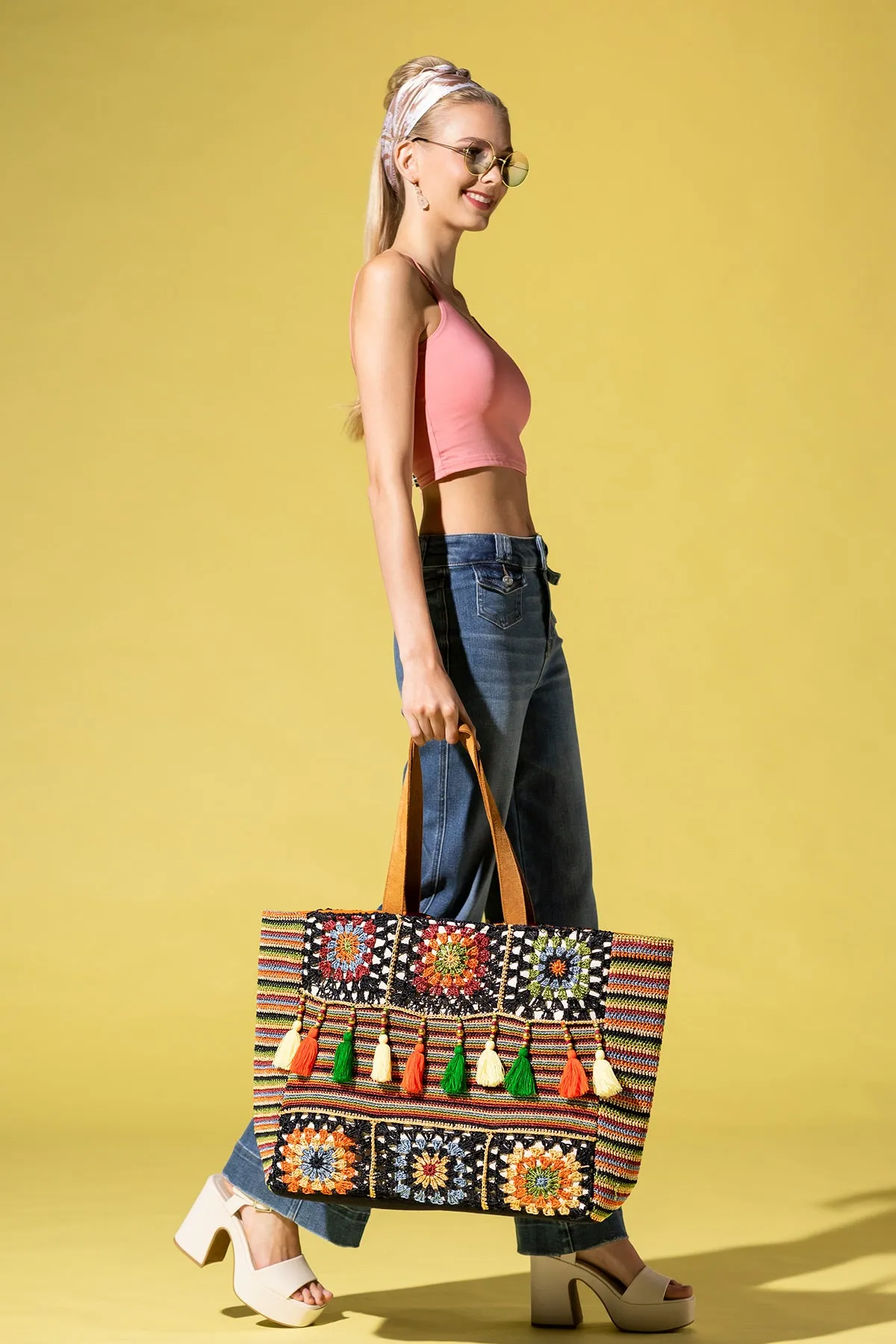 Beaded Blossom Shoulder Bag