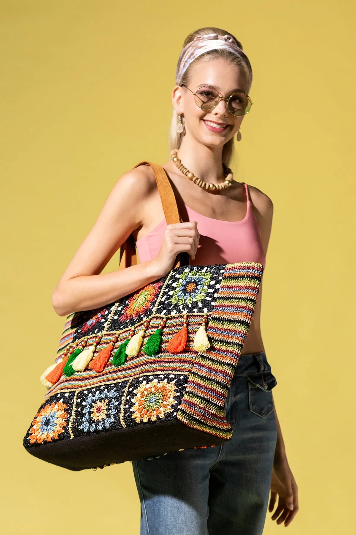 Beaded Blossom Shoulder Bag