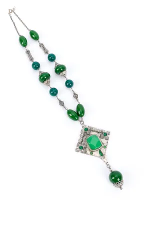Beaded Plate Pendant Necklace