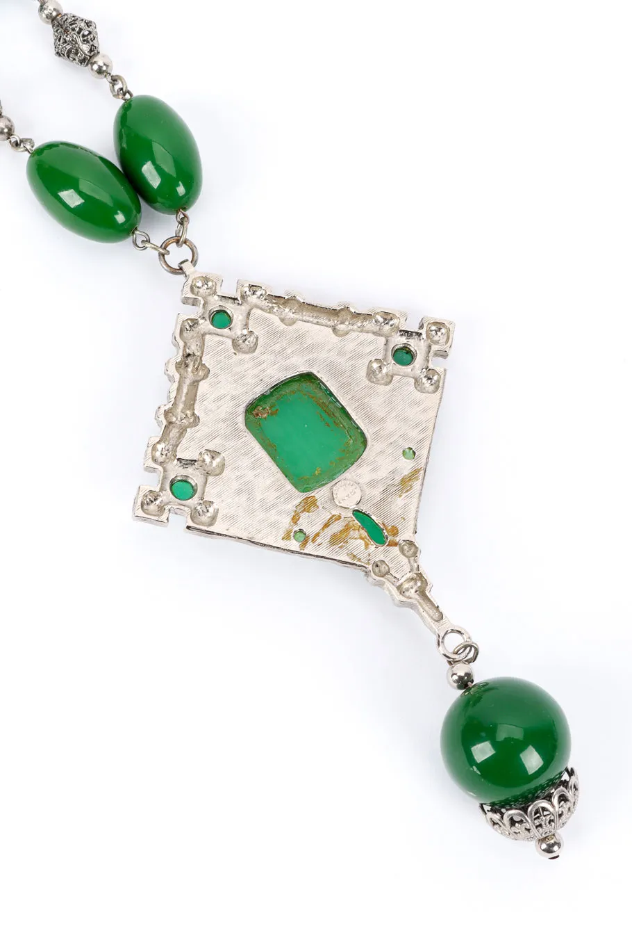 Beaded Plate Pendant Necklace