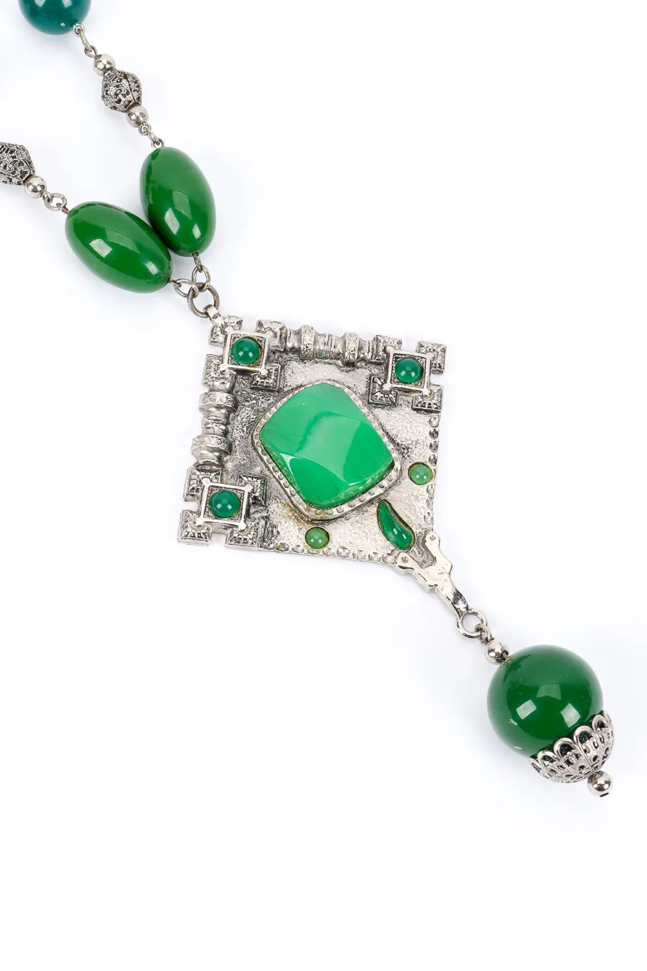 Beaded Plate Pendant Necklace