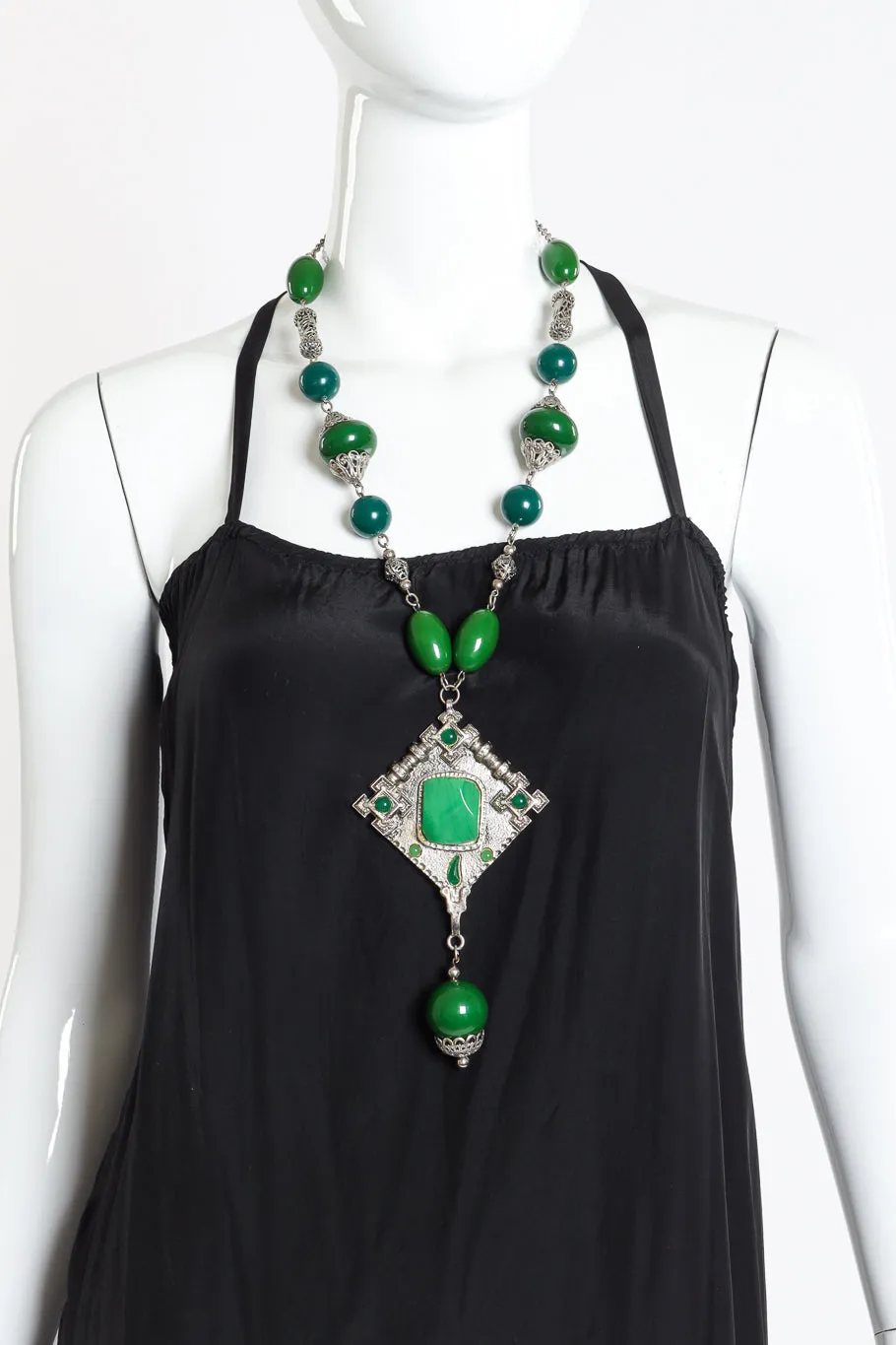 Beaded Plate Pendant Necklace