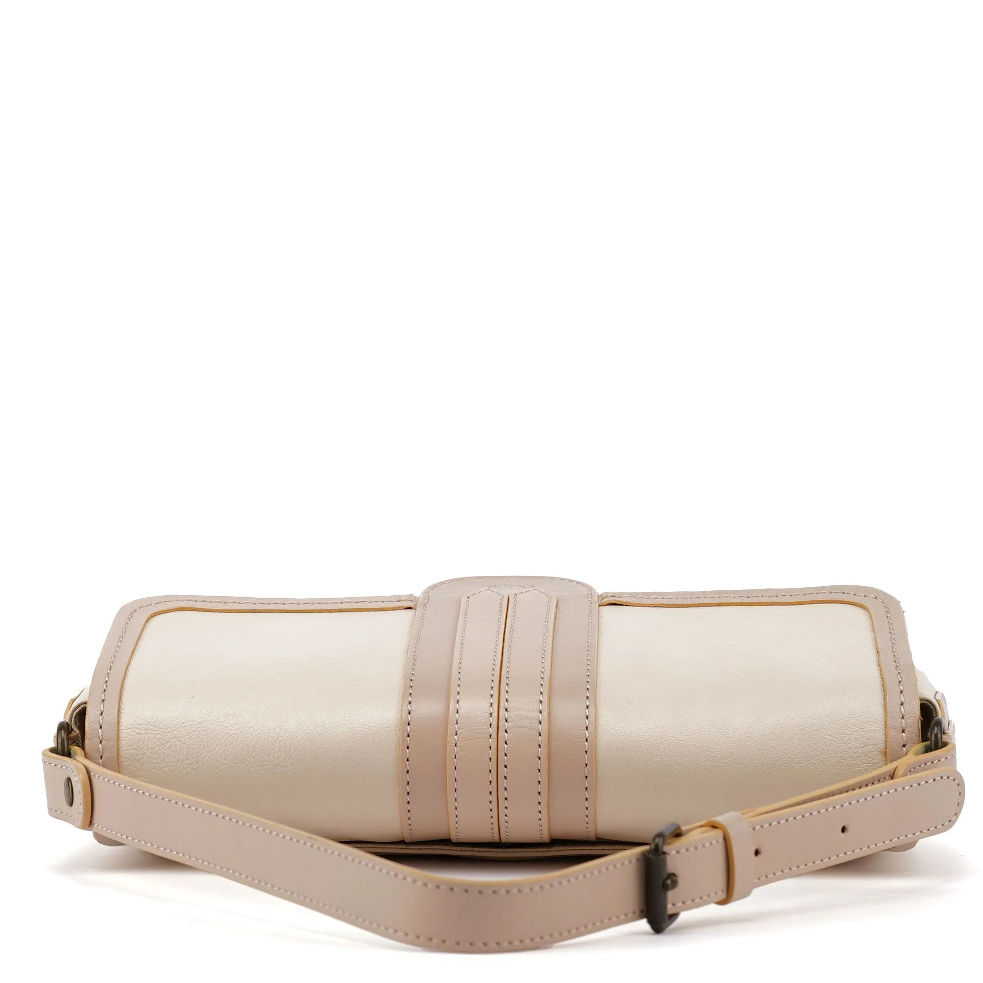 Beige Lambskin Hobo Shoulder Bag