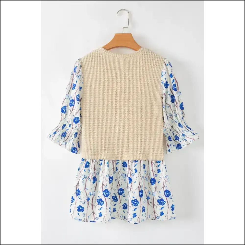 Beige Wfle Floral Patchwork Peplum: so Hot it Hurts 💔