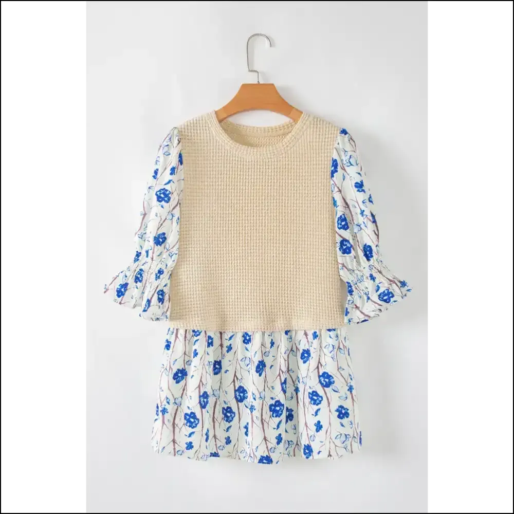 Beige Wfle Floral Patchwork Peplum: so Hot it Hurts 💔