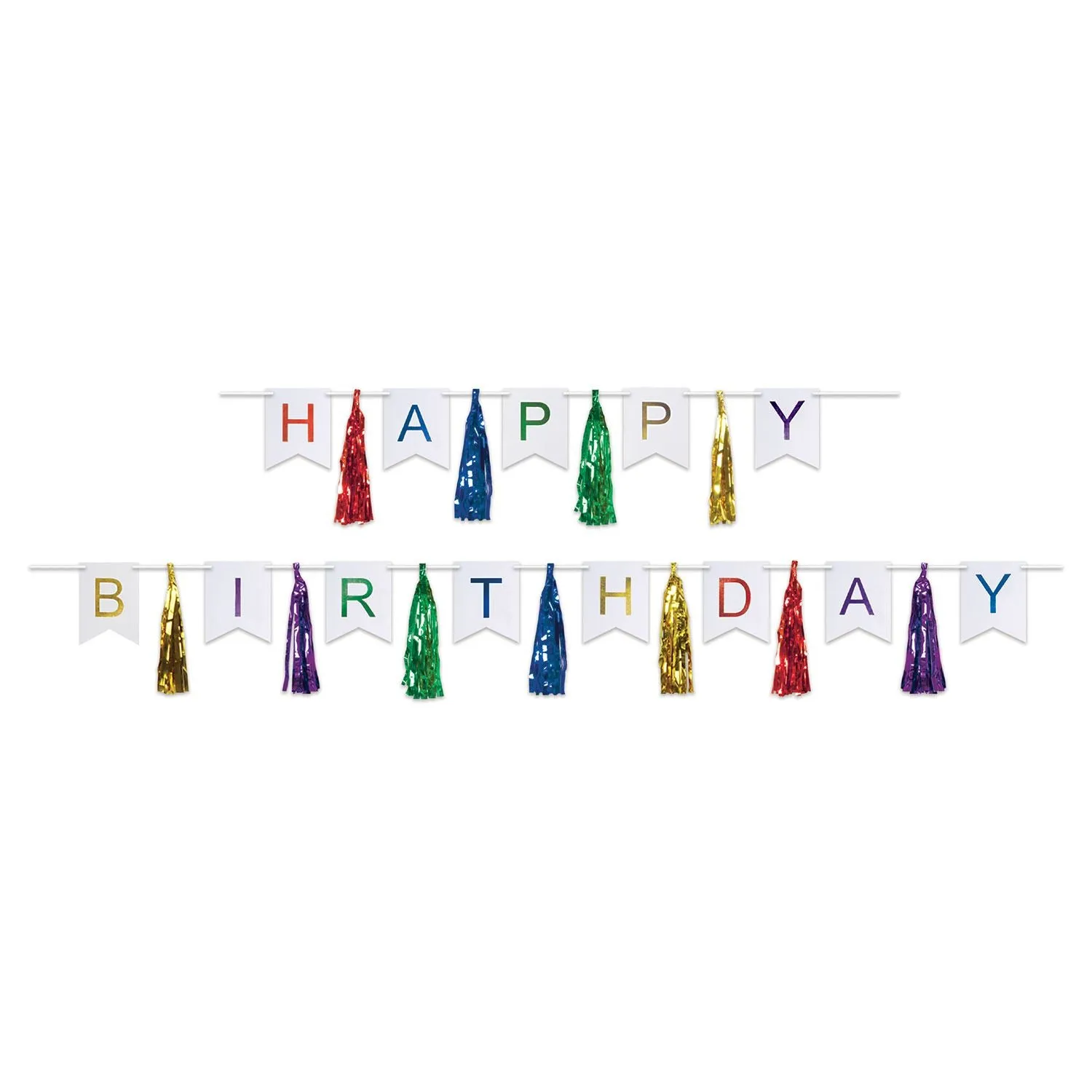 Beistle Happy Birthday Tassel Streamer 13 in  x 6' & 13 in  x 9' 6 in  (1/Pkg) Party Supply Decoration : Birthday