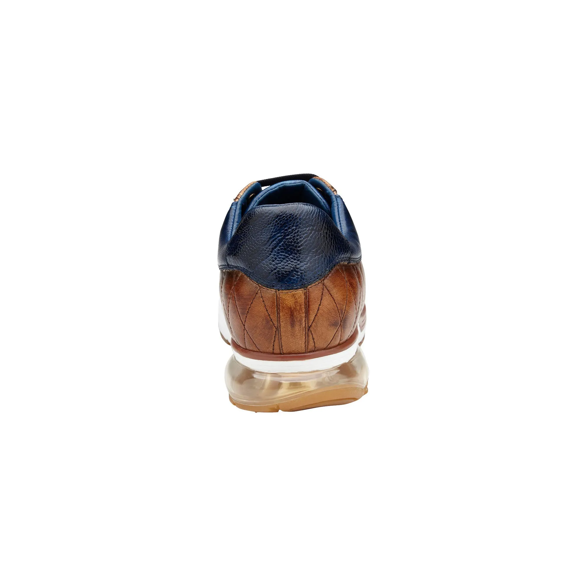 Belvedere Sacco in Navy / Antique Saddle Ostrich Leg Sneakers