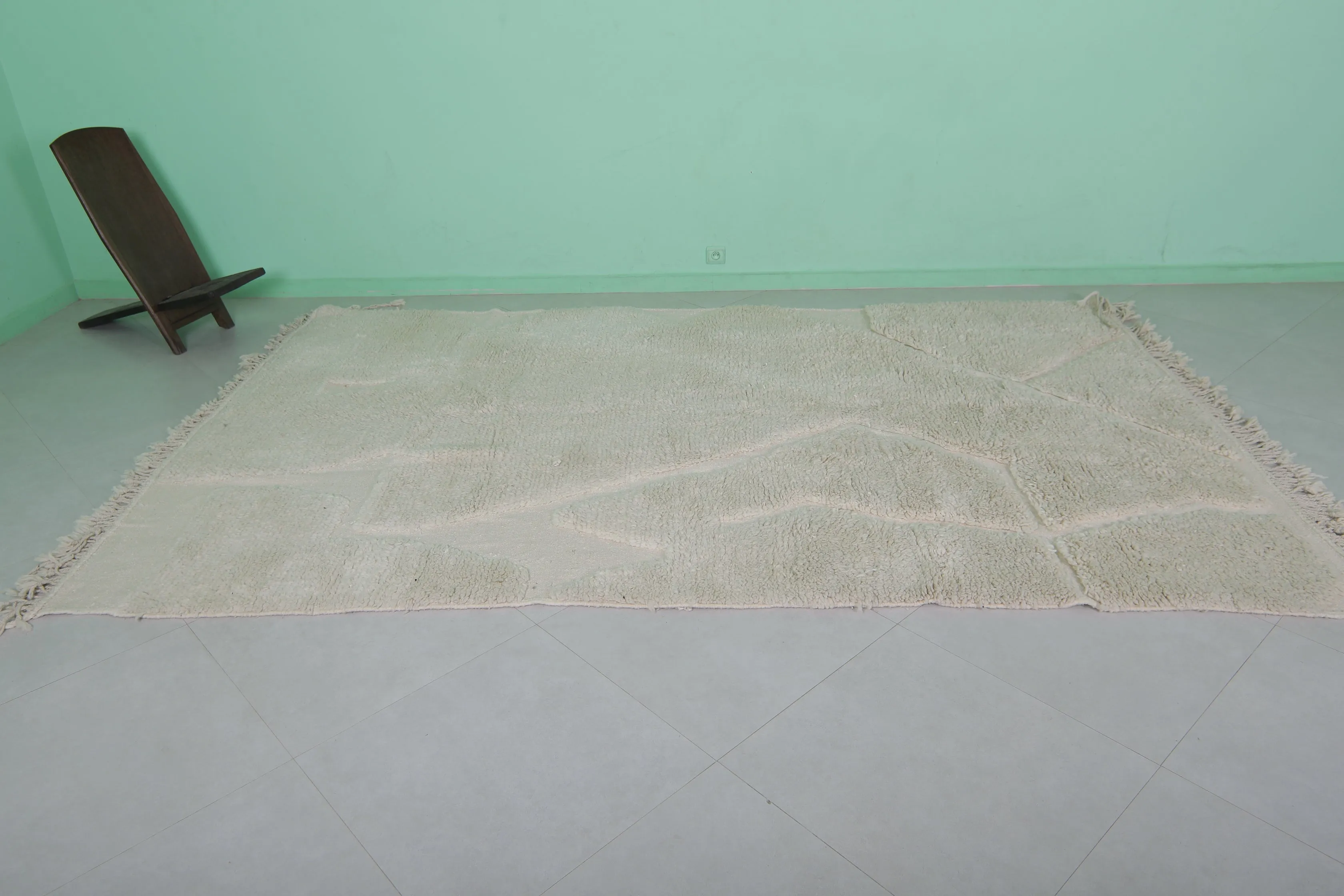 Beni Ourain Moroccan Rug 6.6 x 10.7 ft – Handmade Wool Carpet