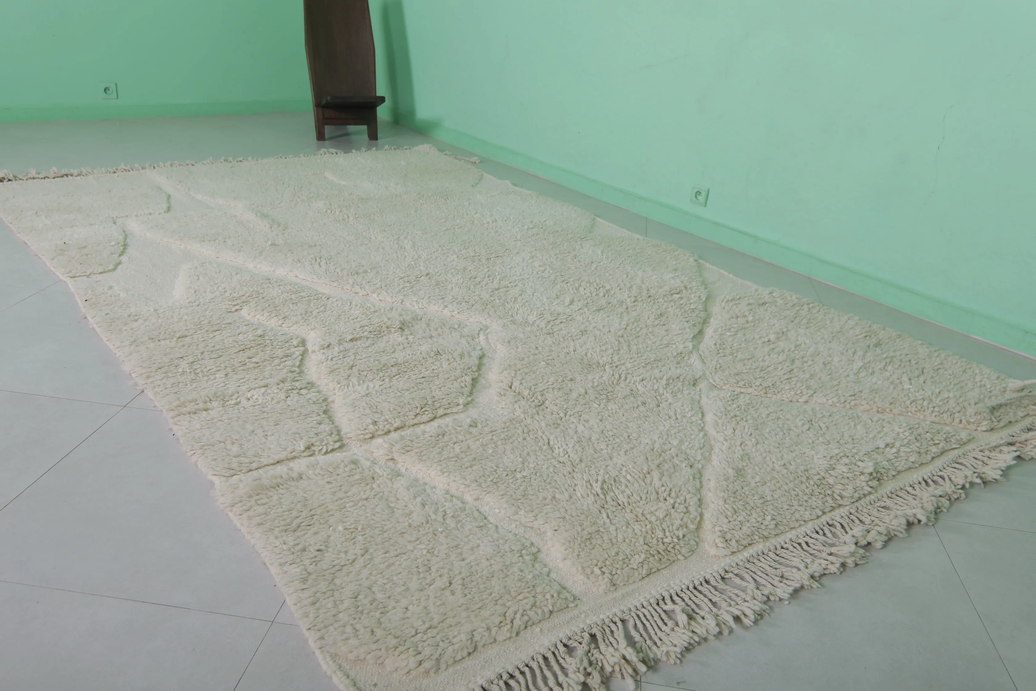Beni Ourain Moroccan Rug 6.6 x 10.7 ft – Handmade Wool Carpet