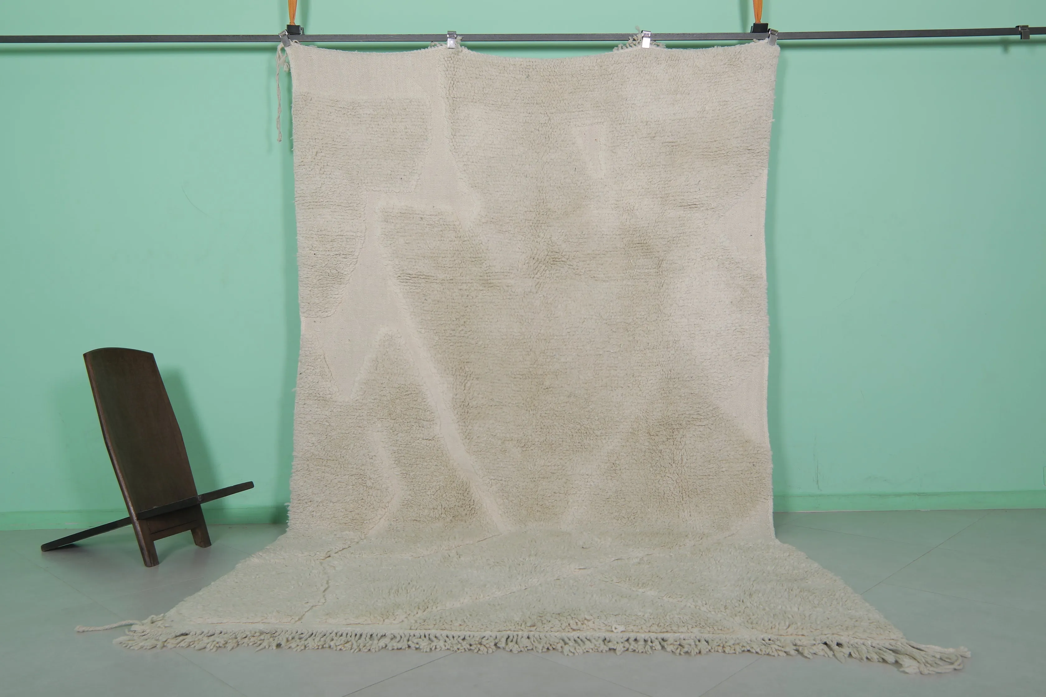 Beni Ourain Moroccan Rug 6.6 x 10.7 ft – Handmade Wool Carpet