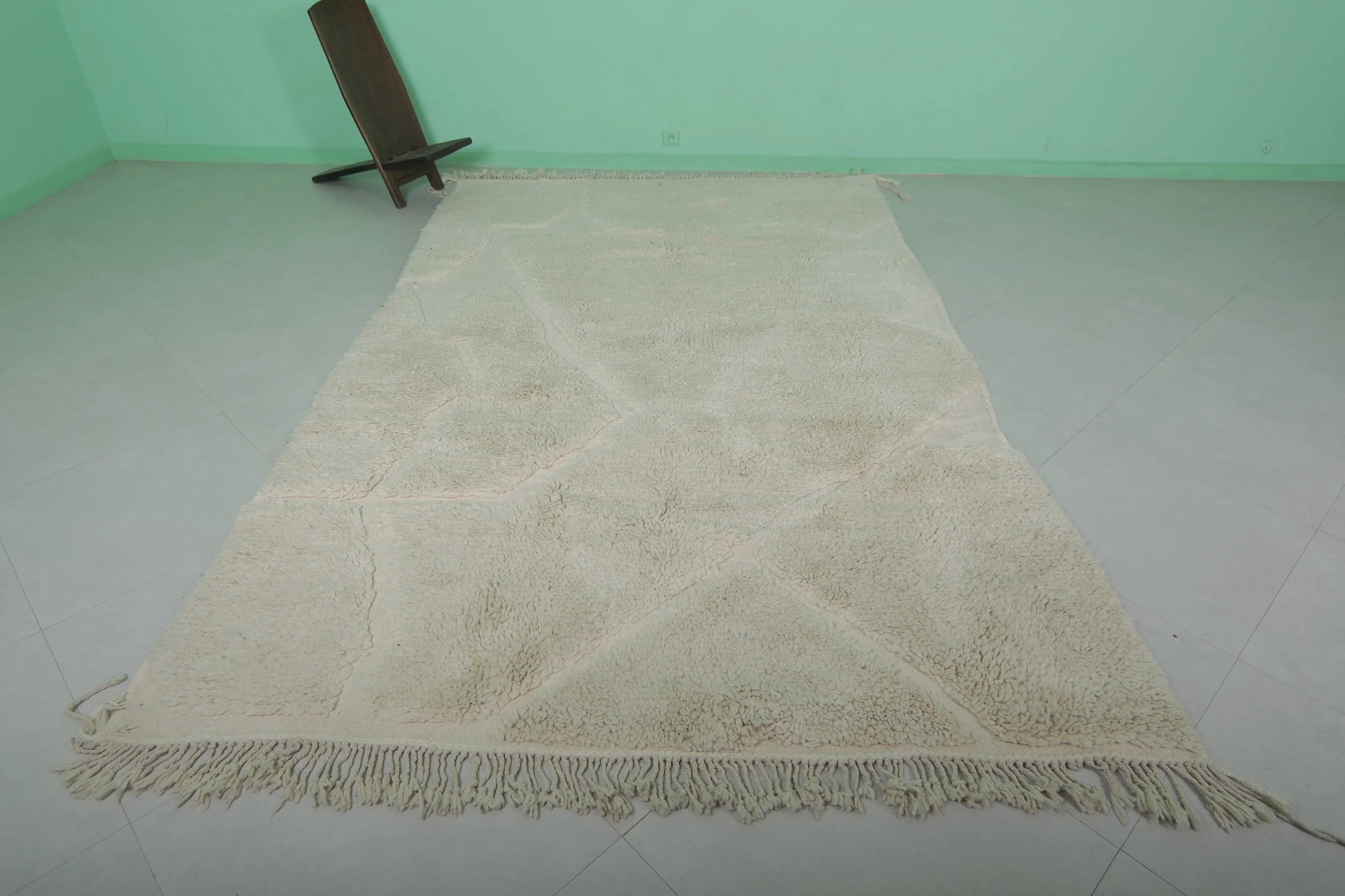 Beni Ourain Moroccan Rug 6.6 x 10.7 ft – Handmade Wool Carpet