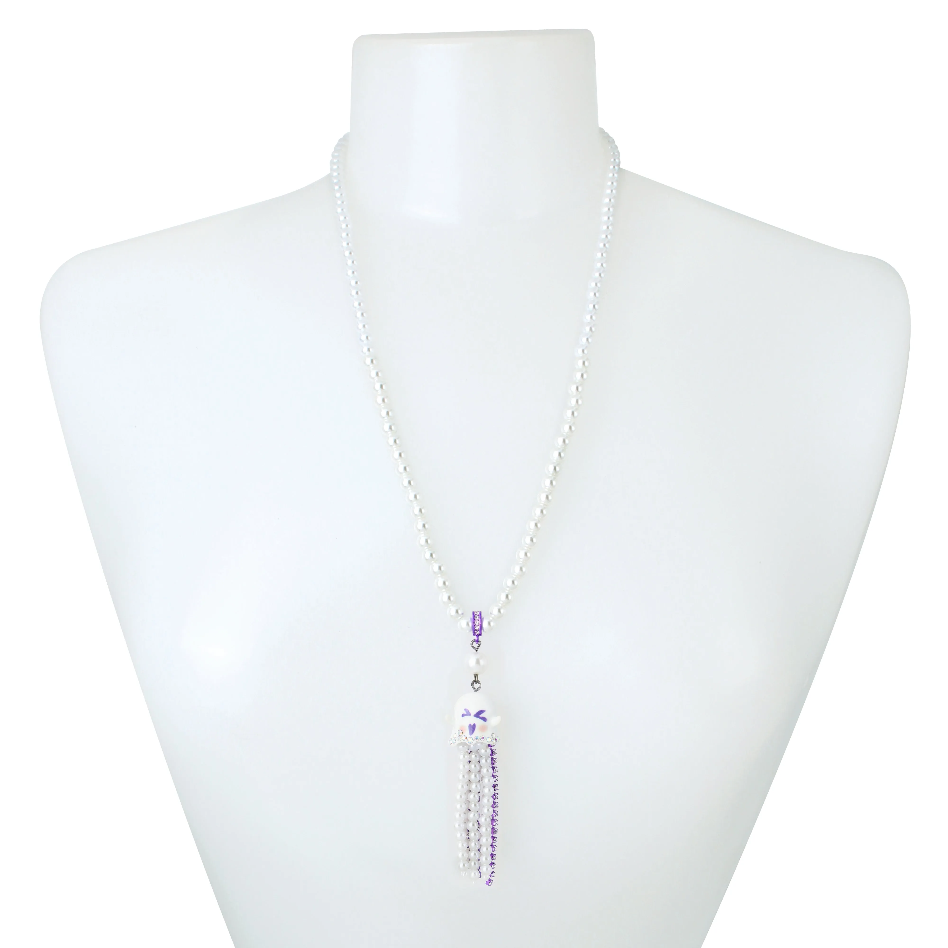 Betsey Johnson Punk N Spice Ghost Fringe Long Pendant Necklace