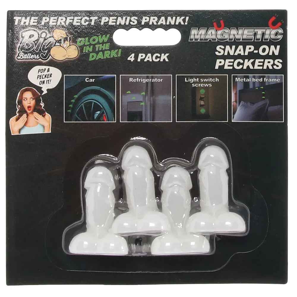 Big Ballers Magnetic Snap-On Peckers in Glow-In-The-Dark