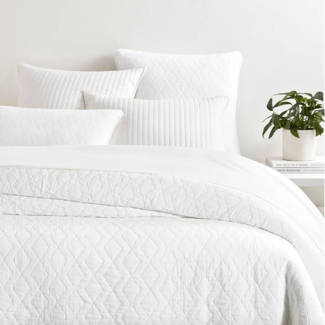 Birdie White Quilted Sham