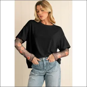 Black Floral Mesh: Needful Things' "Oops, I'm Fancy" Top