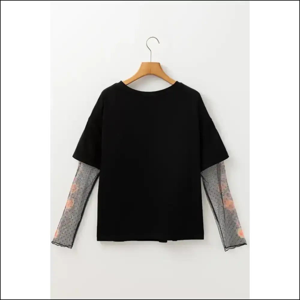 Black Floral Mesh: Needful Things' "Oops, I'm Fancy" Top
