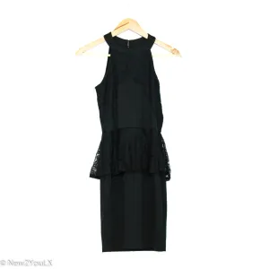 Black High Neck Lace Detail Dress (Urban Girl)