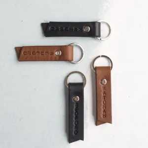 Black Leather Katonah Keyring / Keychain