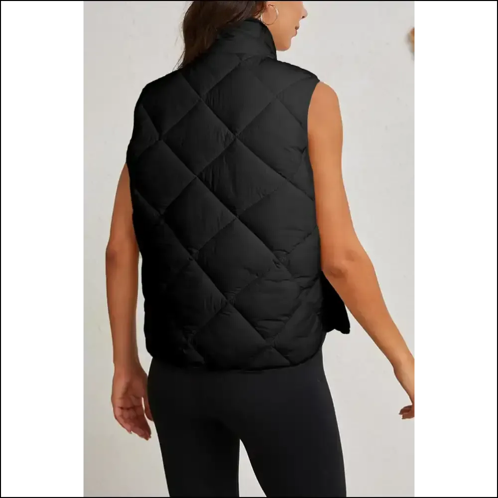 Black Quilted High Neck Vest Coat:  Chic & Zero Chill 🥶 Needful Things