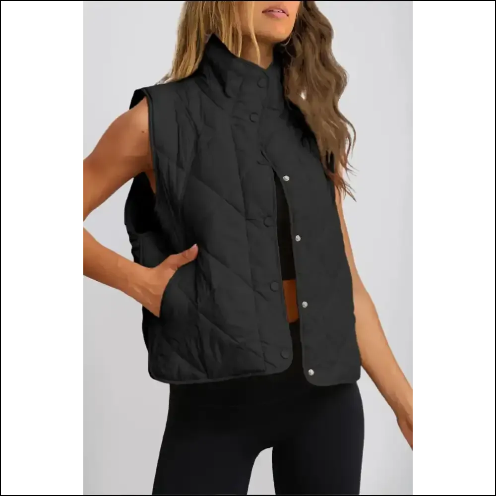 Black Quilted High Neck Vest Coat:  Chic & Zero Chill 🥶 Needful Things