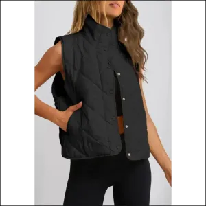 Black Quilted High Neck Vest Coat:  Chic & Zero Chill 🥶 Needful Things