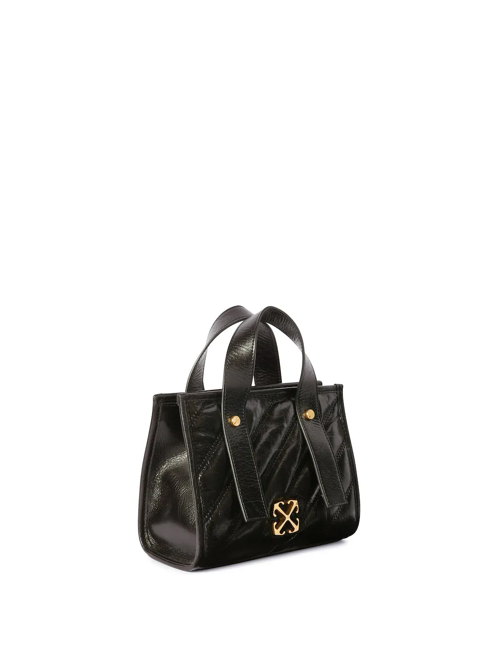 Black quilted tote bag