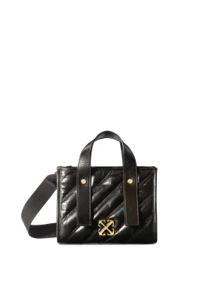 Black quilted tote bag
